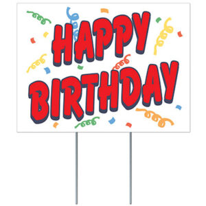 Happy Birthday Plastic Yard Sign