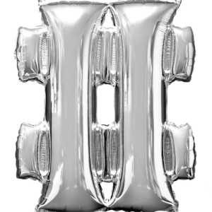 34 inch Silver Symbol # Mylar Balloon