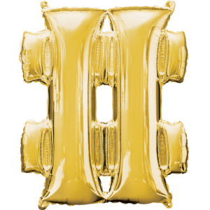 34 inch Gold Symbol # Mylar Balloon