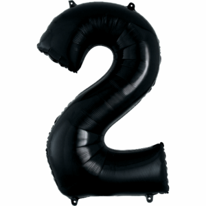 34 inch Black Number 2 Mylar Balloon