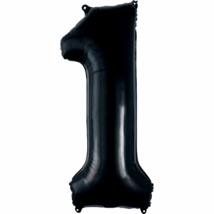 34 inch Black Number 1 Mylar Balloon