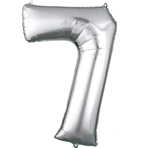 34 inch Silver Number 7 Mylar Balloon