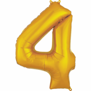 34 inch Gold Number 4 Mylar Balloon