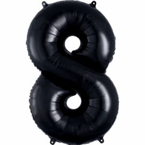 34 inch Black Number 8 Mylar Balloon