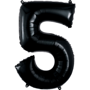 34 inch Black Number 5 Mylar Balloon