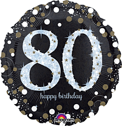 18 inch Sparkling Happy 80th Birthday