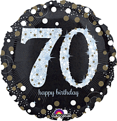 18 inch Sparkling Happy 70th Birthday
