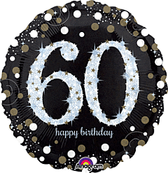 18 inch Sparkling Happy 60th Birthday