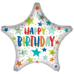 28-Inch Happy Birthday Stars & Dots