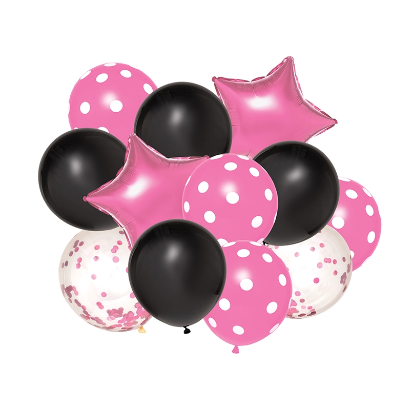 Dozen Balloon Bouquet (Pink & Black)
