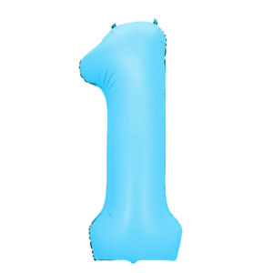 34 inch Light Blue Number 1 Mylar Balloon