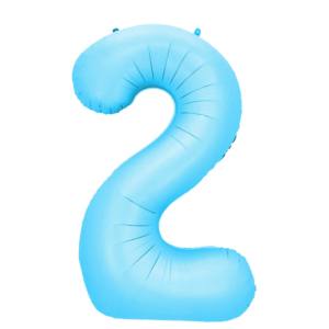 34 inch Light Blue Number 2 Mylar Balloon