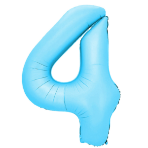 34 inch Light Blue Number 4 Mylar Balloon