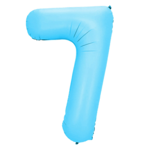 34 inch Light Blue Number 7 Mylar Balloon