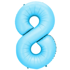 34 inch Light Blue Number 8 Mylar Balloon