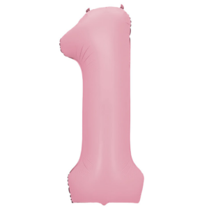 34 inch Light Pink Number 1 Mylar Balloon