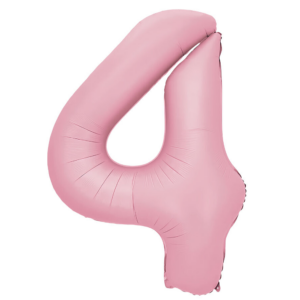 34 inch Light Pink Number 4 Mylar Balloon