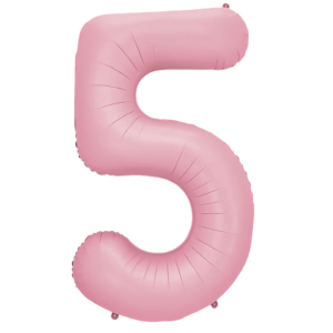 34 inch Light Pink Number 5 Mylar Balloon