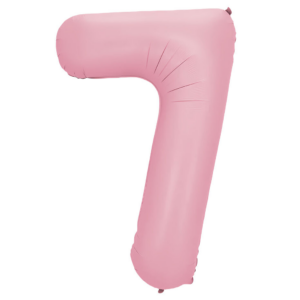 34 inch Light Pink Number 7 Mylar Balloon