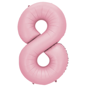 34 inch Light Pink Number 8 Mylar Balloon