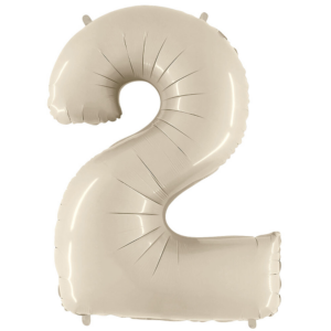 34 inch White Sand Number 2 Mylar Balloon