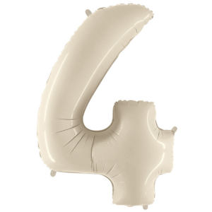 34 inch White Sand Number 4 Mylar Balloon