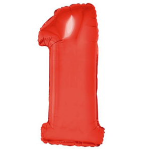 34 inch Red Number 1 Mylar Balloon