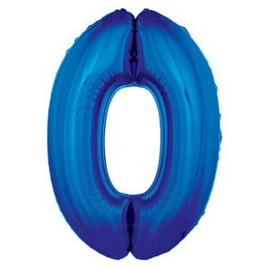 34 inch Royal Blue Number 0 Mylar Balloon
