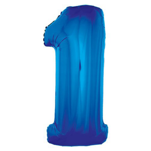 34 inch Royal Blue Number 1 Mylar Balloon