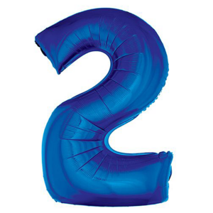 34 inch Royal Blue Number 2 Mylar Balloon