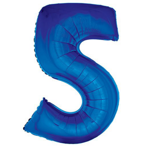 34 inch Royal Blue Number 5 Mylar Balloon