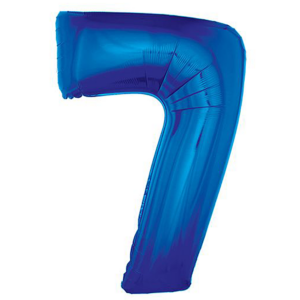 34 inch Royal Blue Number 7 Mylar Balloon